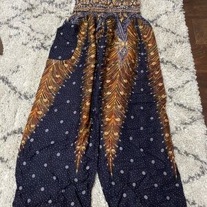 BOHEMIAN ISLAND PEACOCK HAREM PANTS